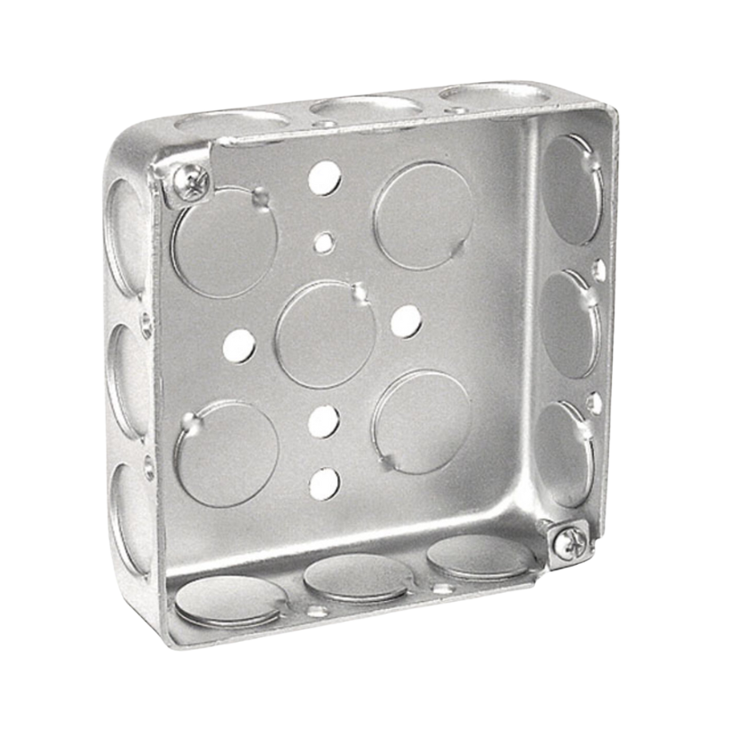 4" SQUARE METAL BOX, 1-1/2" DEEP 1.5MM UL QUALECTRIX *NET