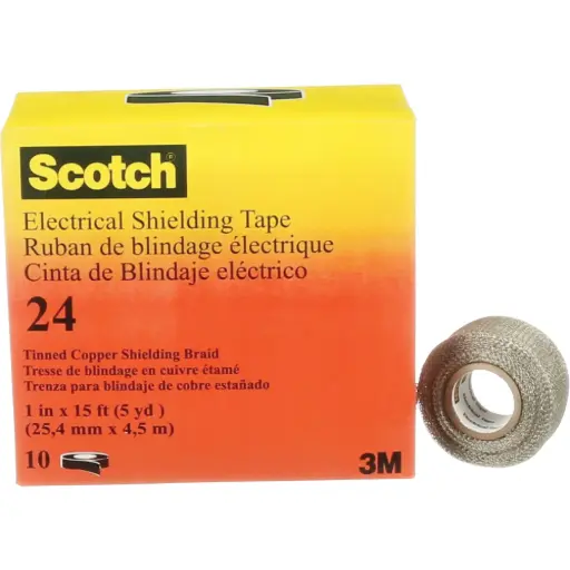 [SCOTCH24] 1X15' SHIELDING TAPE, TINNED COPPER WIRE BRAID