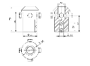 BRASS ADAPTOR,  M20 > 1-1/2" MAST