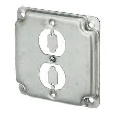 4" SQ. 1/2" RS METAL COVER - 1x DUPLEX RECEPTACLE