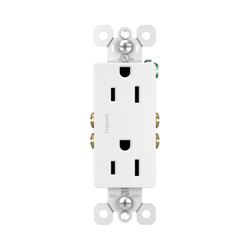 [885W] 15A, DECORA FLUSH PLUG, WHITE,
